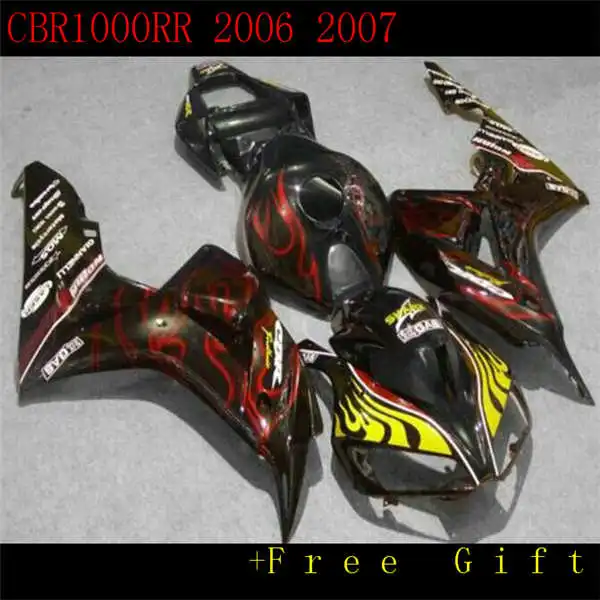 Флэш-пластик для CBR1000RR 06 07 CBR1000 2006 2007 черный желтый красный цвет | Автомобили и