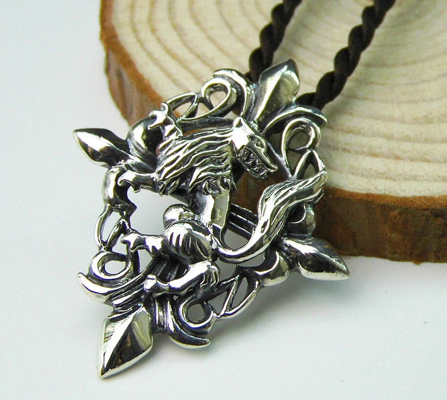 Тайское Серебро винтажный кулон преувеличенная атмосфера в виде волка серебро 925