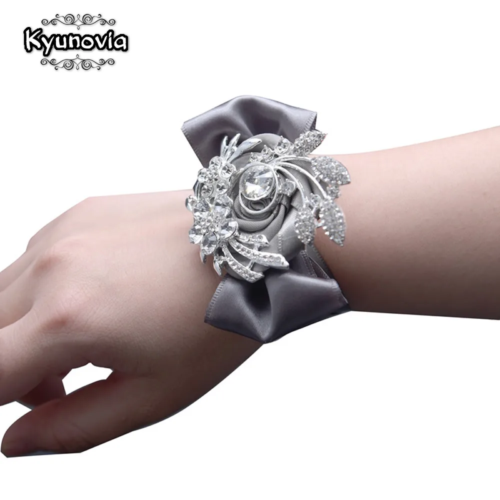 

Свадебная брошь Kyunovia, Корсажная брошь цвета слоновой кости, стразы, запястье, корсаж для шафера, бутафория, хрустальные цветы для выпускного...