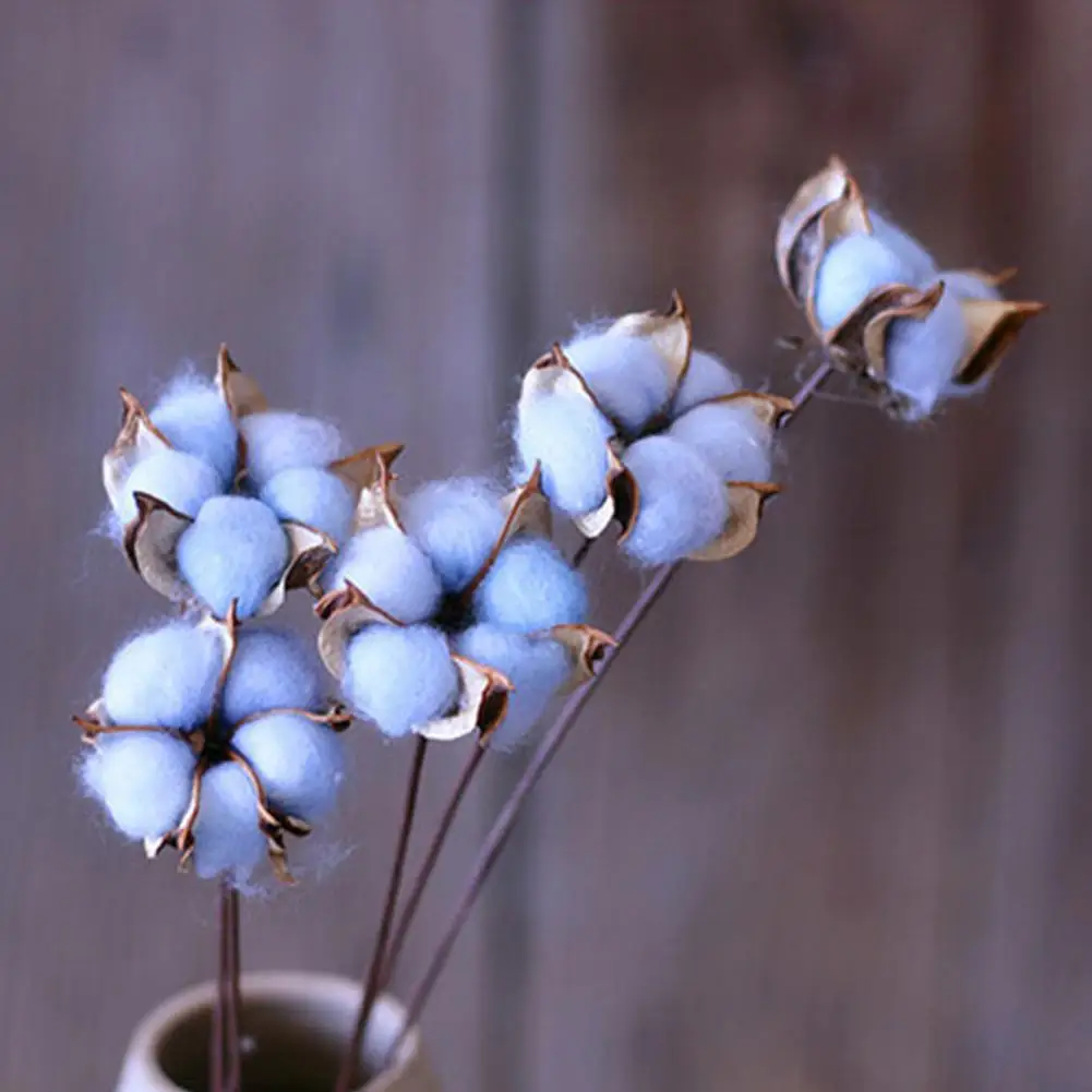 Light blue Элегантный цветной хлопковый букет цветов, искусственный цветок, домашнее свадебное украшение, реквизит для фотосессии - Цвет: Light blue
