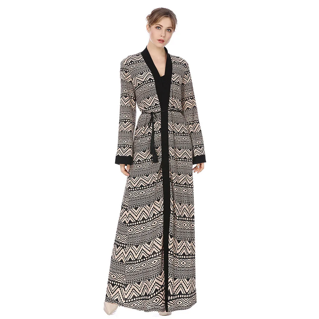 Мусульманская Abaya женская мусульманская одежда спереди Открытый национальный