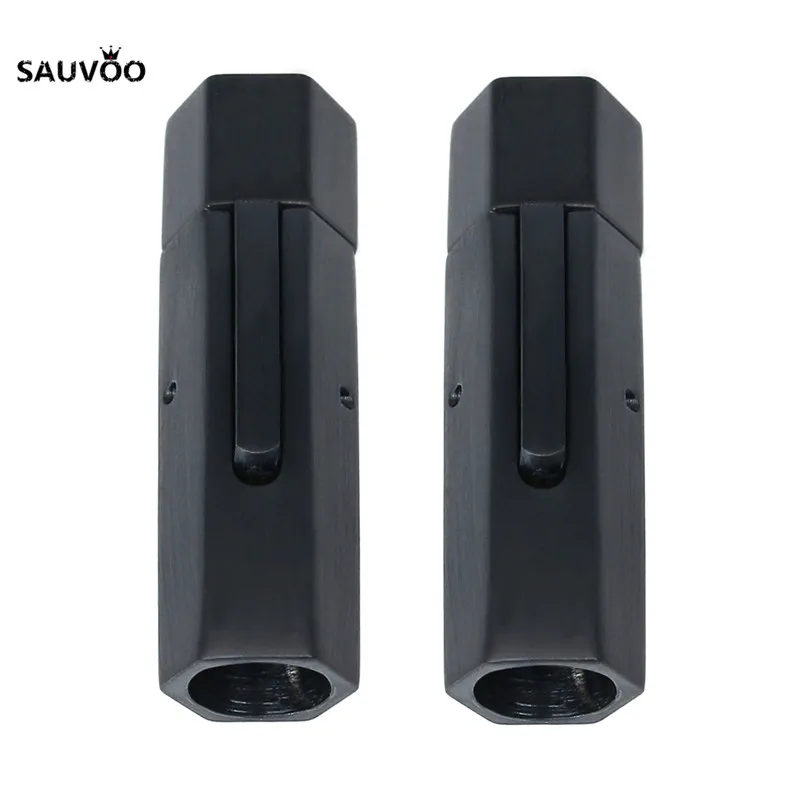 Черный металлический разъем из нержавеющей стали для кожаного шнура 6 мм