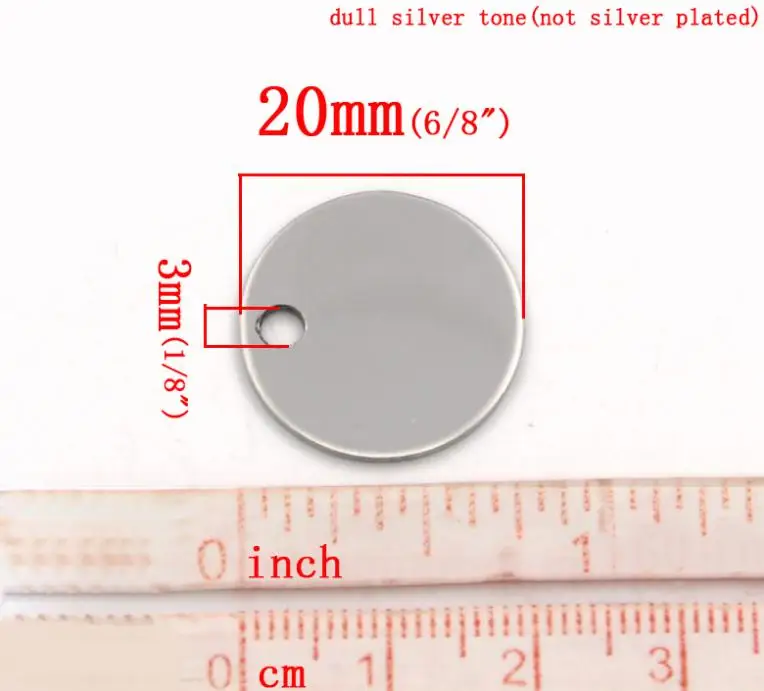 10 шт./компл. круглые подвески из нержавеющей стали 20 мм|stamping blanks|tag pendantpendant silver |