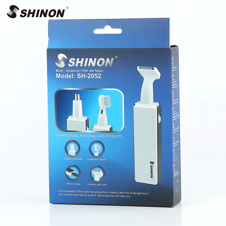 Машинка для стрижки волос в носу SHINON из нержавеющей стали, триммер для волос в носу, 3 в 1, USB, электрические машинки для стрижки волос