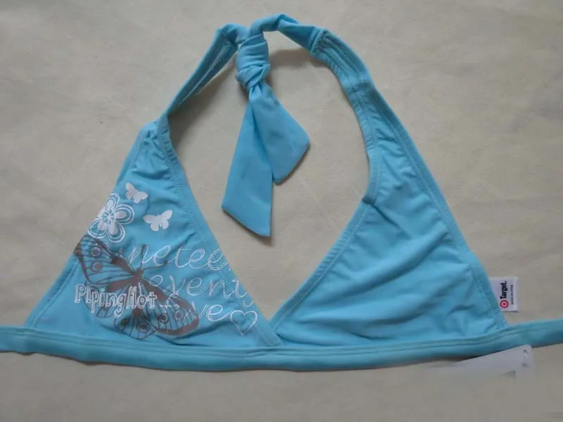 Двойка маленьких Обувь для девочек купальный Костюмы детский купальник синий