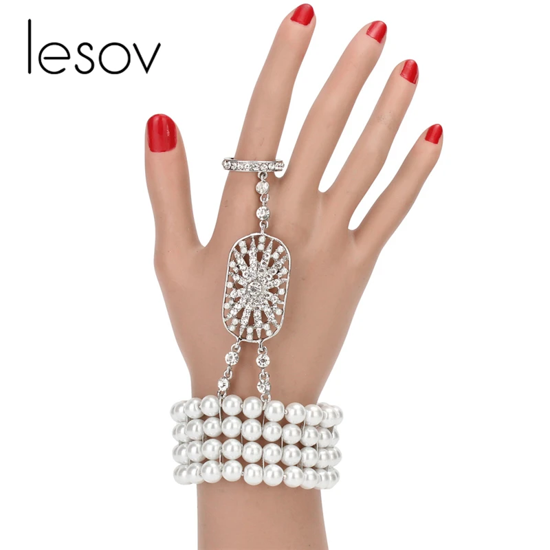 Lesov 2 шт. Ретро Стразы Принцесса аксессуары для волос 1920s повязка на голову браслет