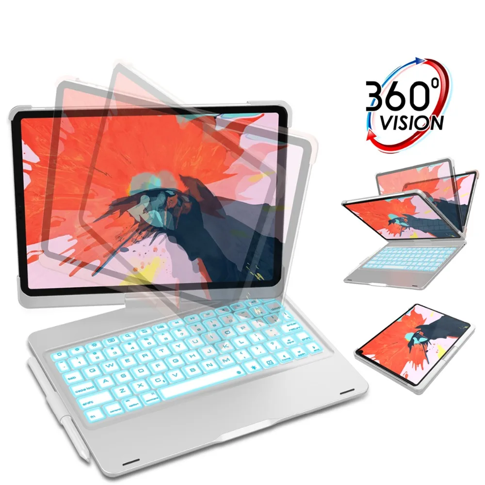 Для iPad Pro 11 2018 чехол для клавиатуры с поворотом на 360 градусов задняя крышка дюймов