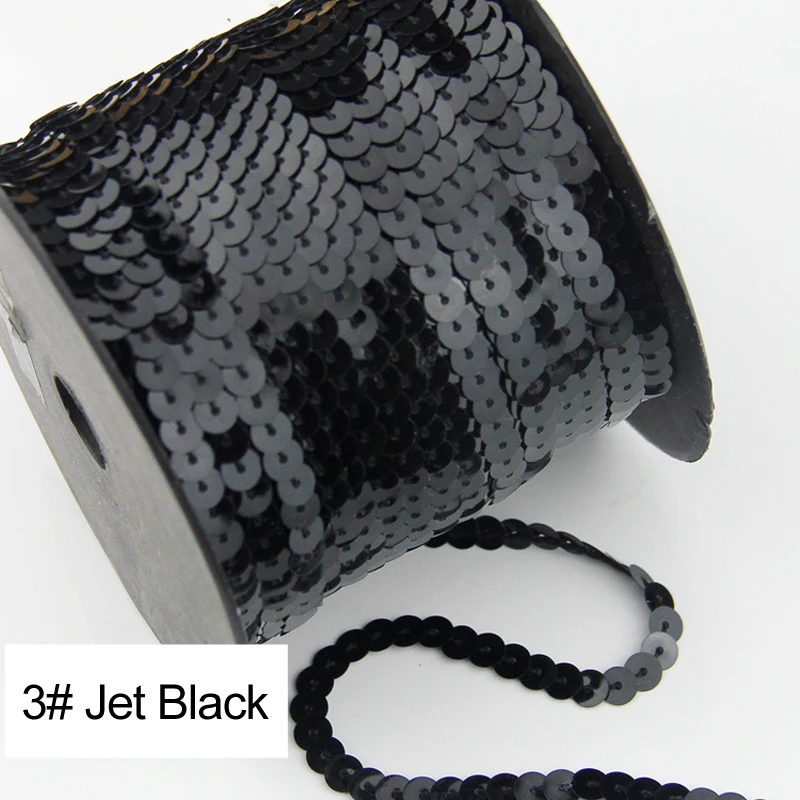 Пайетки из ПВХ черные 6 мм Круглые 20 ярдов/рулон|6mm sequins|sequins blacksequins for crafts |
