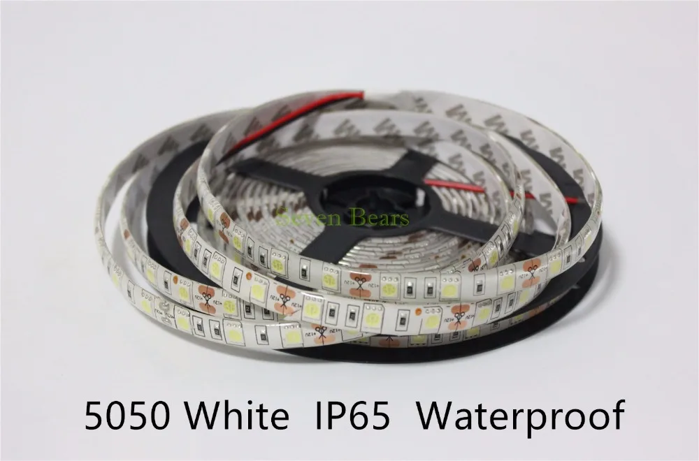 IP20/65/67 Белый/Черный PCB DC12V Светодиодная лента 5050 SMD 5 м 300 светодиодов 60