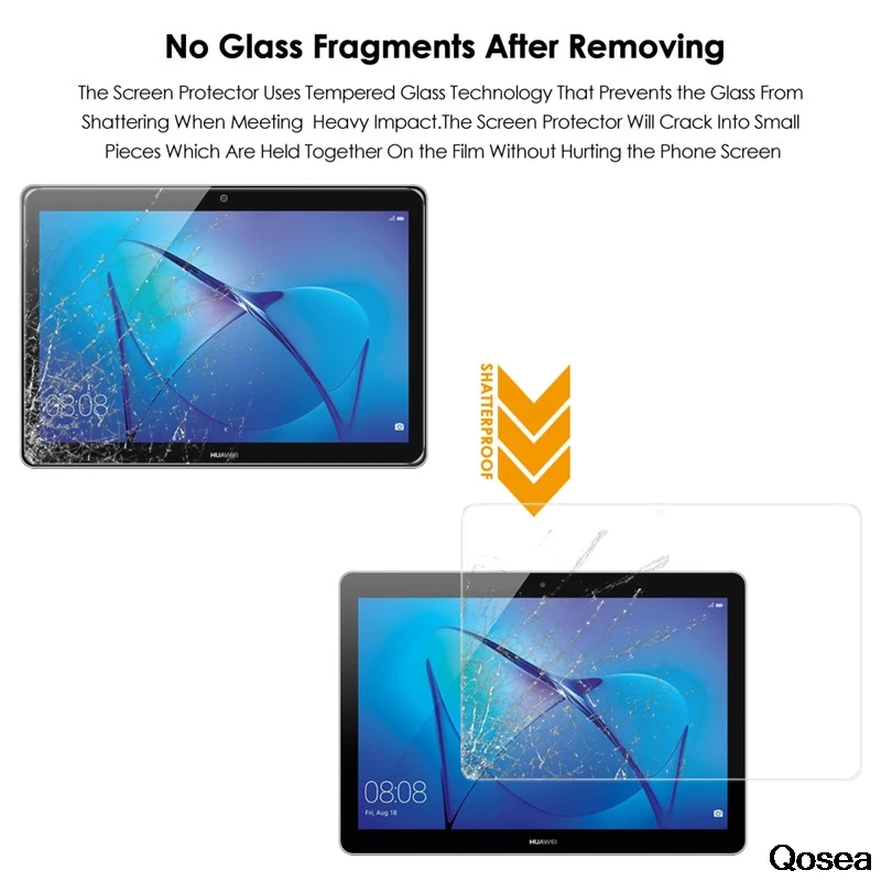 Qosea для huawei MediaPad T3 10 закаленное стекло 9 H Ultra Clear Экран протектор фильм T5 M5 8 4 дюйма