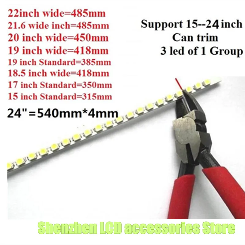 

2piece/lot LED Backlight Lamps Update kit For LCD Monitor 2 LED Strips Support to 24'' 540mm Free Shipping