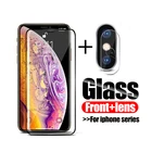 Защитное стекло для объектива камеры 2 в 1, для iphone x, xs max, xr, 7, 8 plus, 8 plus, 7plus, 10