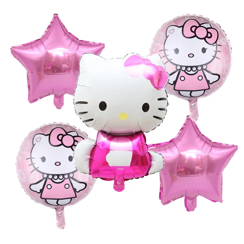 5 шт./лот, гелиевые шары из фольги с рисунком hello kitty, праздничные шарики для свадебного украшения, игрушки для детей