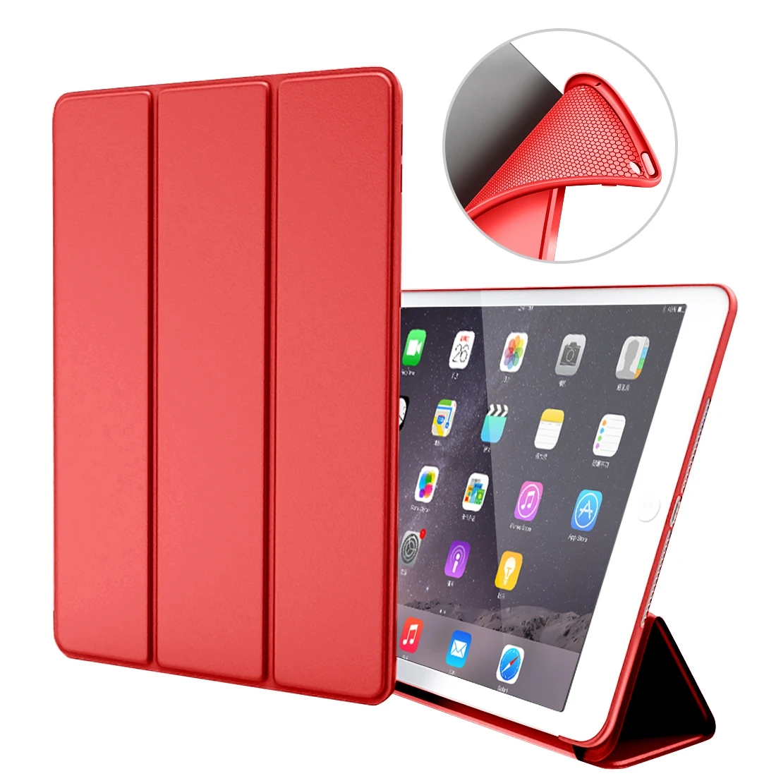 Чехол для iPad Air 2, силиконовый чехол GOOJODOQ для Apple iPad Air 2 iPad 6 из искусственной кожи Smart Cover A1566 A1567 Auto Sleep/Wake