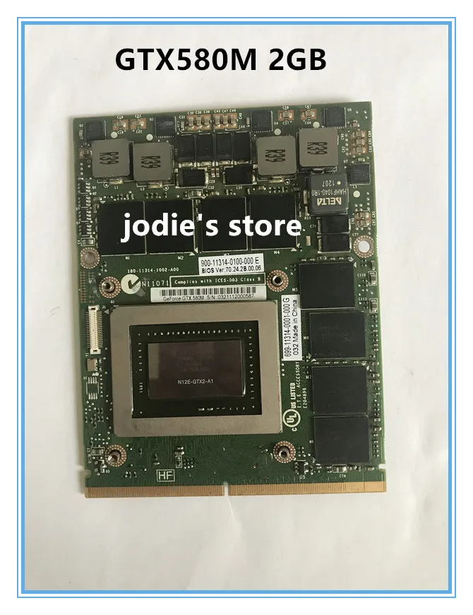 

GTX580M GTX 580M 2GB N12E-GTX2-A1 Video Graphics Vga Card For laptop Dell Alienware m15x M18X M17x R2 R3 R4