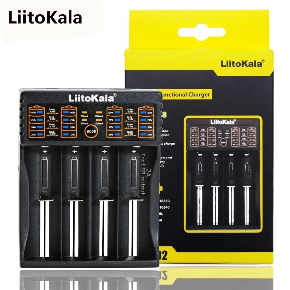 LiitoKala Lii-PD4 Smart LCD 18650 Li-ion зарядное устройство 14500 Зарядное 16340 26650 21700 20700 |