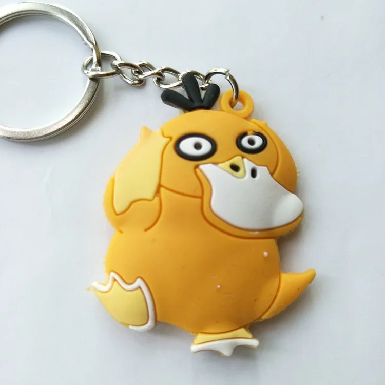 6 Покемон Snorlax пластиковый брелок для ключей с анимационными рисунками Charmander Chikorita Psyduck милый смешной кулон брелки для ключей brelok do kluczy детские подарки игрушки - Цвет: 6