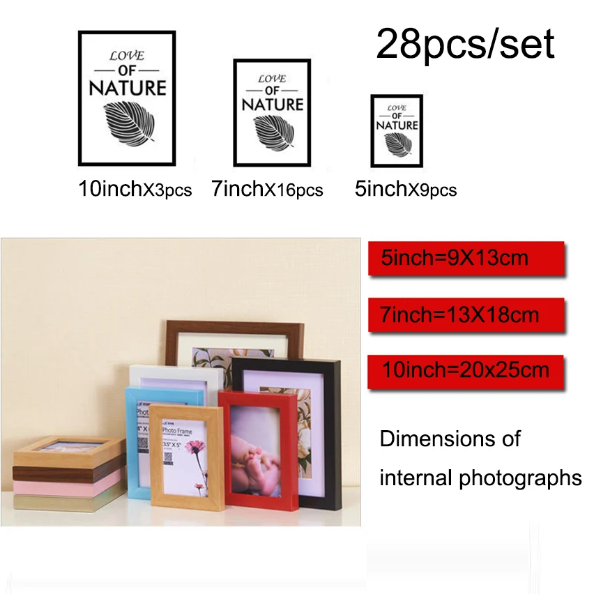 28 Pcs Nordic Style Photo Frame For Wall Art Picture Cheap Frames Set for Living Room Sofa background | Дом и сад
