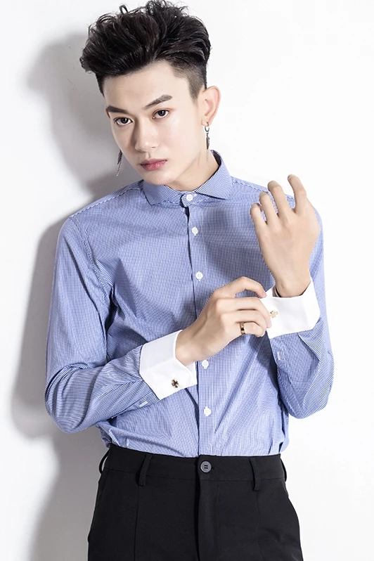 Мужская рубашка с длинным рукавом Классическая деловая Повседневная банкетная