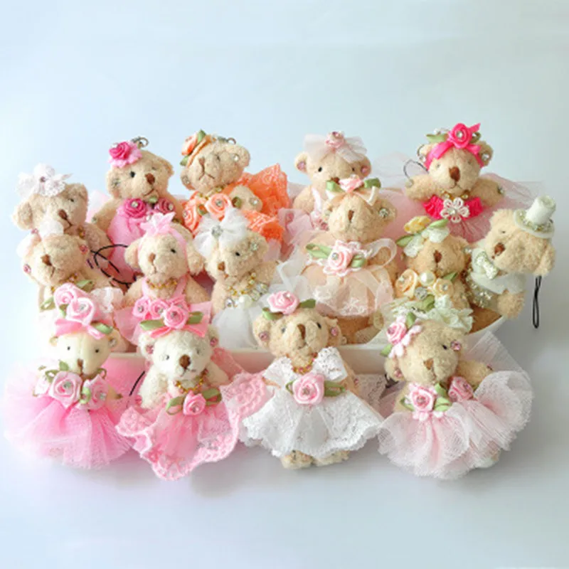 6 см милый плюшевый мишка брелок плюшевая кукла мультяшный игрушка Брелки сердце