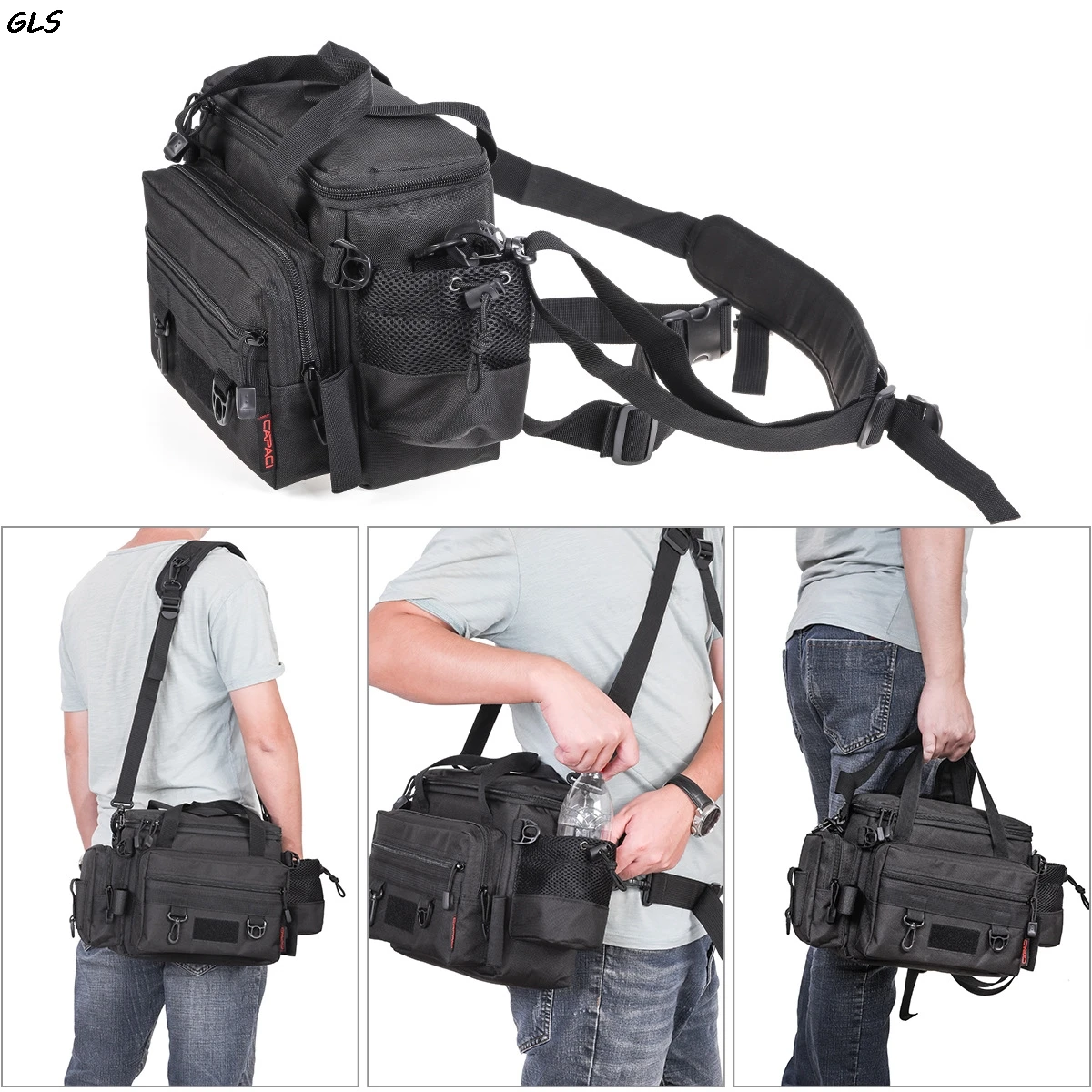40cmx15cmx22cm Portable Multifunction Fishing Bag Canvas Lure Reel Shoulder Waist Backpack | Спорт и развлечения
