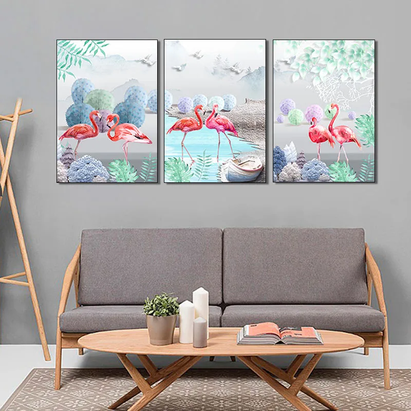 Art Wall Painting Canvas Picture Modern Poster Flamingo Print and Living Room Home Decor | Дом и сад