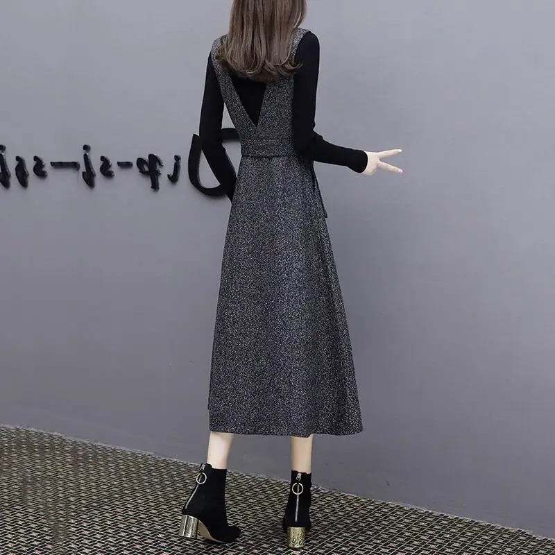 Демисезонный 2 костюм из двух предметов платье для женщин с длинным рукавом и