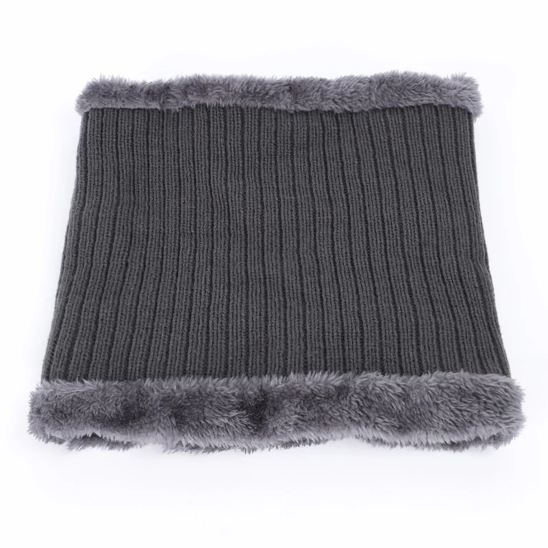 2018 Winter Fashion Men's Plus Velvet Knit Beanies Hat Scarf High Quality Men Women Warm Thicken Soft Cap Scarves Sets Male Bone |