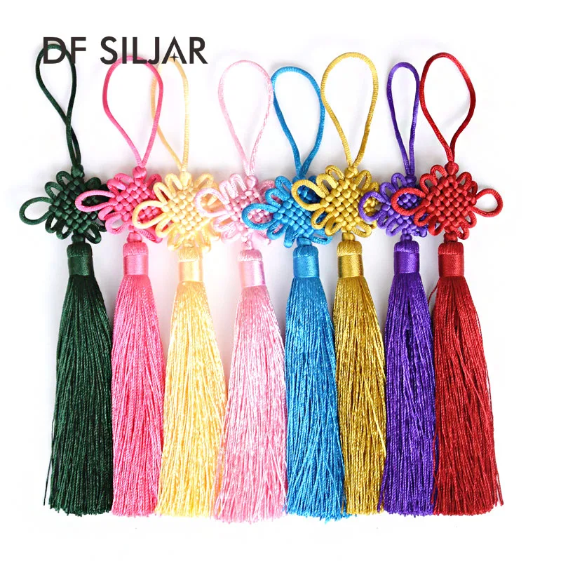 2 шт./лот китайский узел кисточкой DIY Шелковый Раян нитки кисточки для