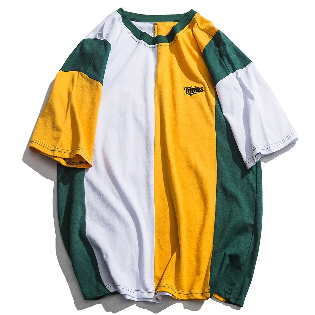 Aelfric Eden Color Block Patchwork Casual Hip Hop Mens T-shirts 2019 Summer Fashion Harajuku Cotton Tops Tee Shirts Streetwear | Мужская