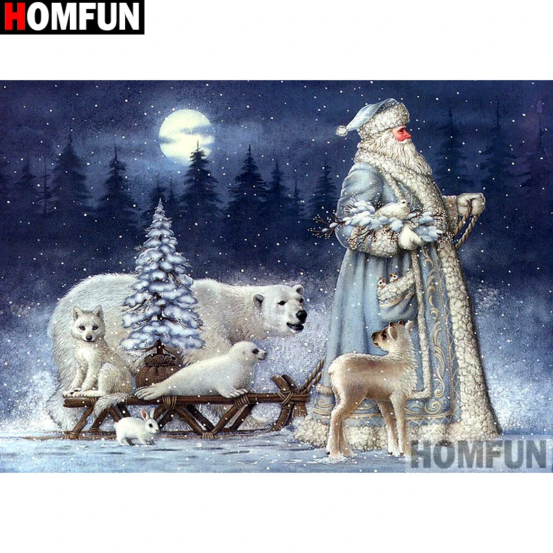 

HOMFUN Full Square/Round Drill 5D DIY Diamond Painting "Santa Claus" Embroidery Cross Stitch 5D Home Decor Gift A11706