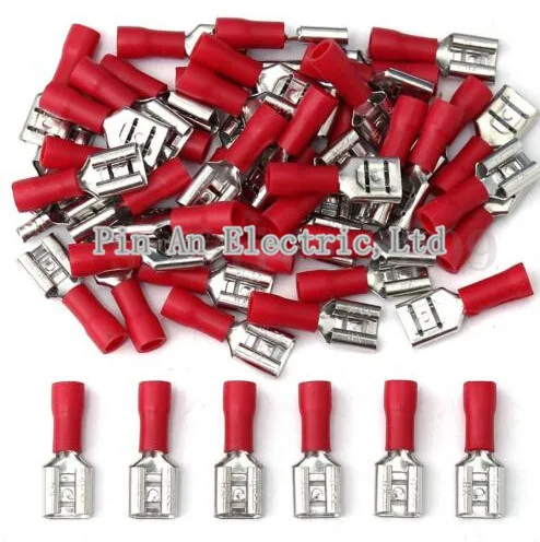 FDD1.25-250 insulating Female Insulated Electrical Crimp Terminal Connectors Cable Wire Connector 100PCS/Pack FDD1-250 FDD | Обустройство