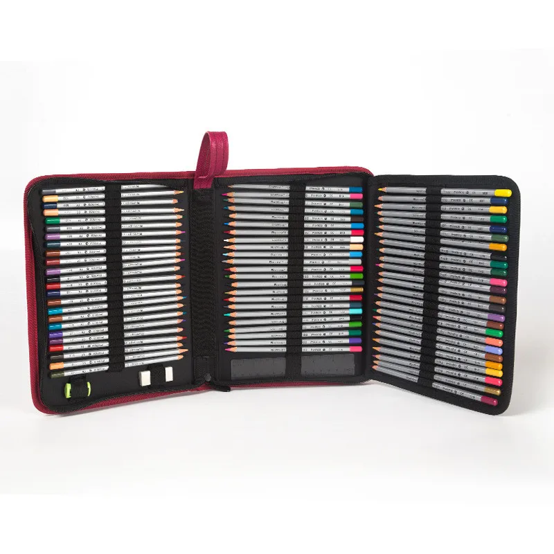 Мини школьный пенал из искусственной кожи для детей с 72 отверстиями складной