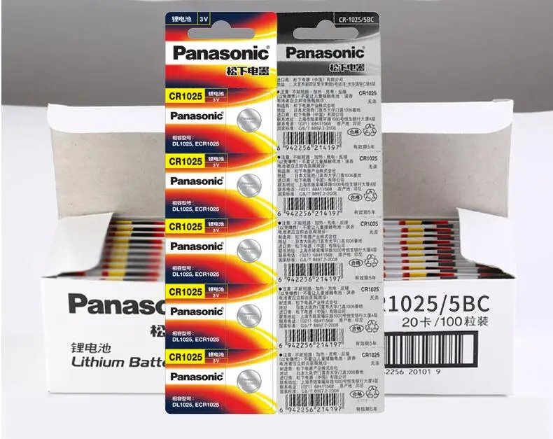10 шт./лот новый оригинальный Panasonic CR1025 CR 1025 3V литиевая батарейка батарейки|cr 1025|coin