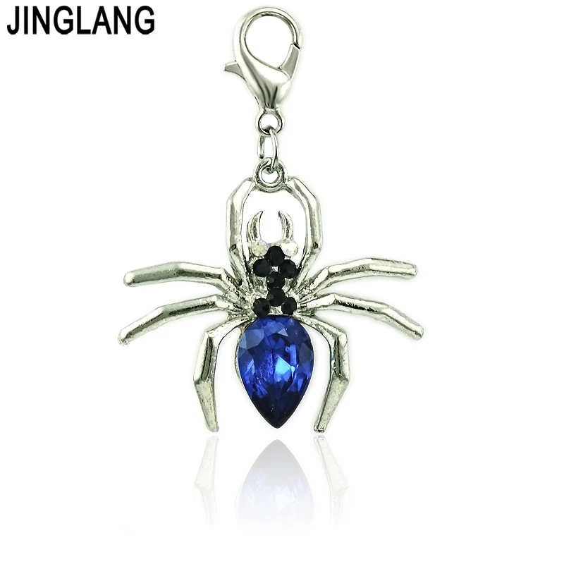 Модные подвески JINGLANG с застежкой-лобстером черные кристаллы в виде паука и