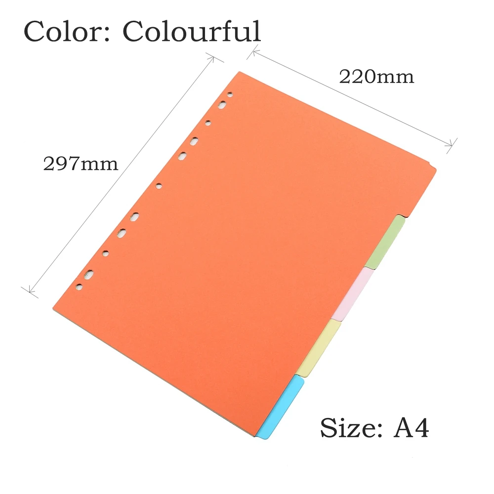 Индексный разделитель бумаги органайзер для блокнота с вкладышами 5 листов|index