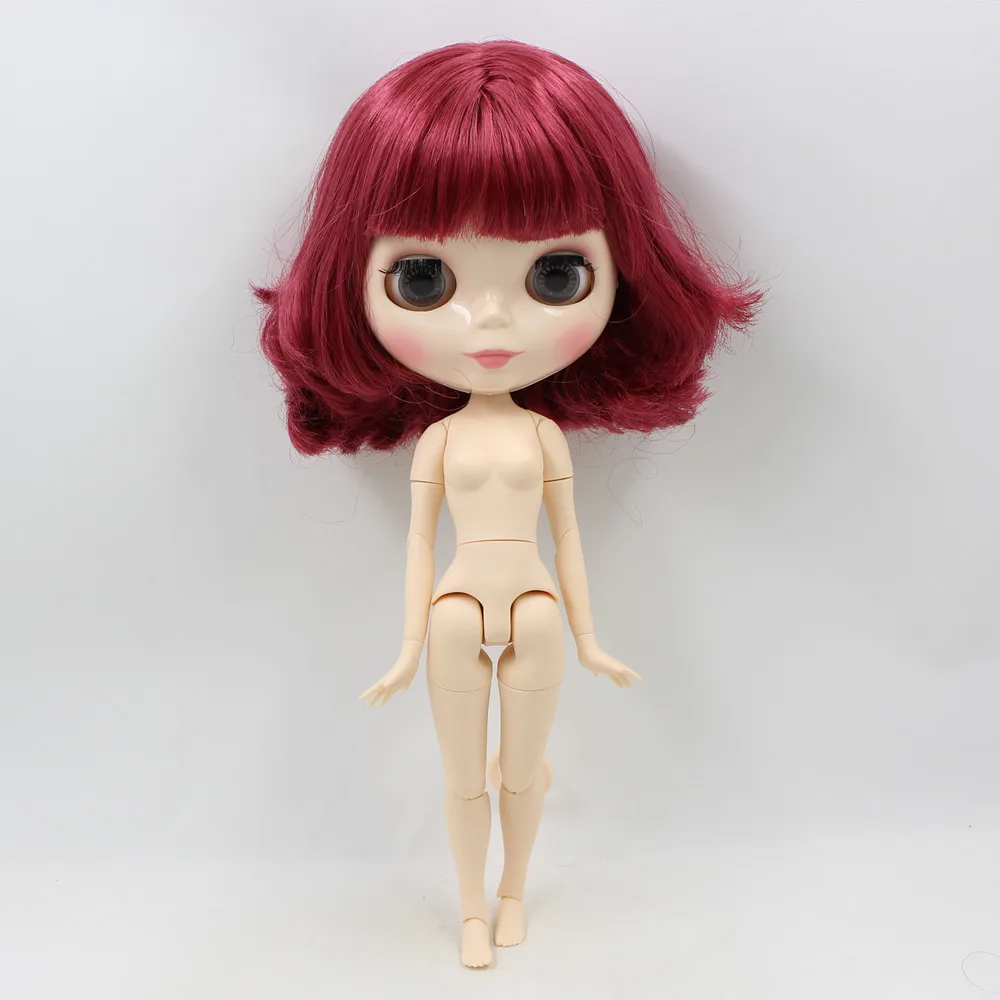 Ледяной DBS Blyth кукольные белая кожа вино реб короткие волосы с челкой Глянцевая