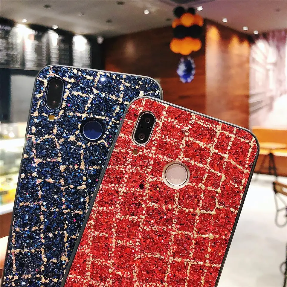 Роскошный женский чехол сверкающий с блестками для Huawei P20 Lite Mate 20 Pro Чехол