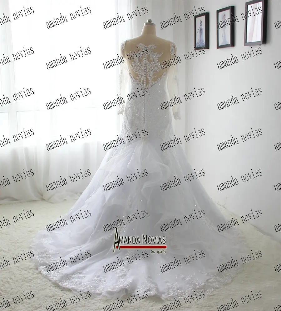 Свадебное платье с длинным рукавом и кружевной аппликацией 2019|mermaid wedding dresses|designer