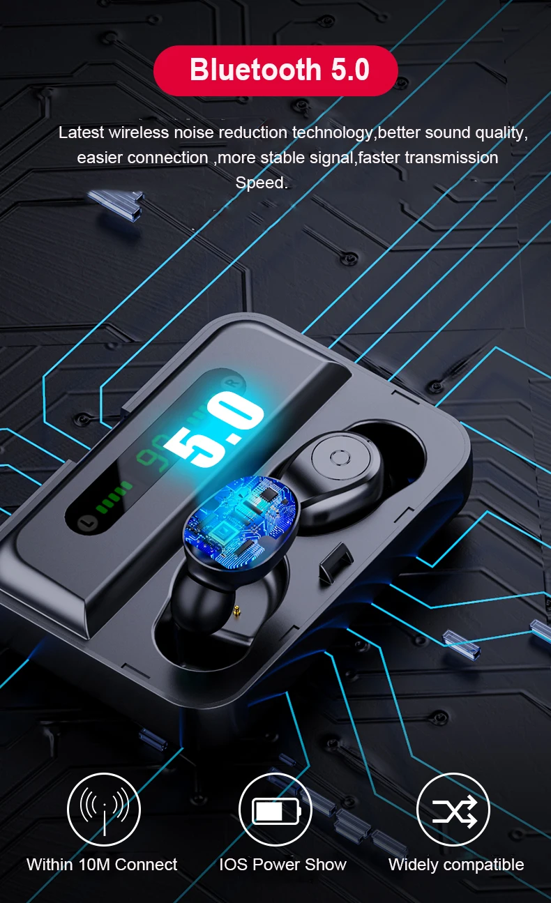Bluetooth наушники в ухо TWS наушники Bluetooth спорт для Iphone игровая гарнитура шум отмена True WWireless наушники с микрофоном