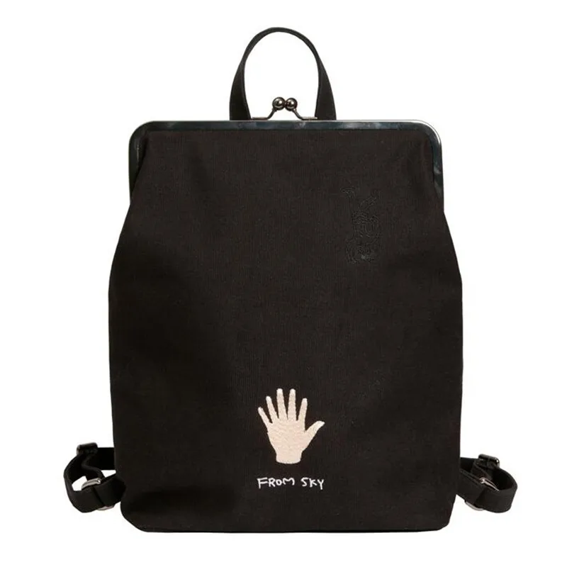 3 YIZISTORE вышивка и печатные холщовые рюкзаки мультфильм аниме Harajuku рюкзак с металлической рамкой застежка для подростков - Цвет: 3