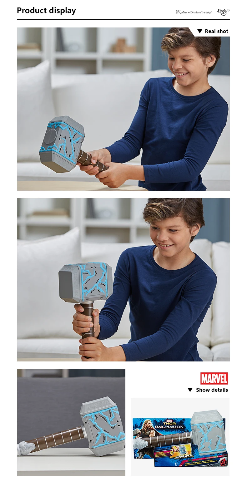 Hasbro Марвел Тор Ragnarok Тор Rumble Strike Hammer Мстители фигурка Коллекционная модель игрушки для мальчиков со звуковыми эффектами подарок