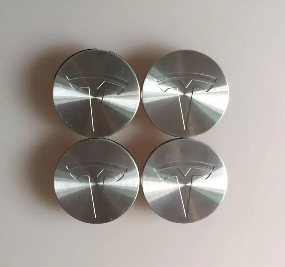 Sliver Logo Крышка Ступицы Колеса из нержавеющей стали с логотипом для Tesla модель 3 S X 4 шт - Цвет: Sliver Logo