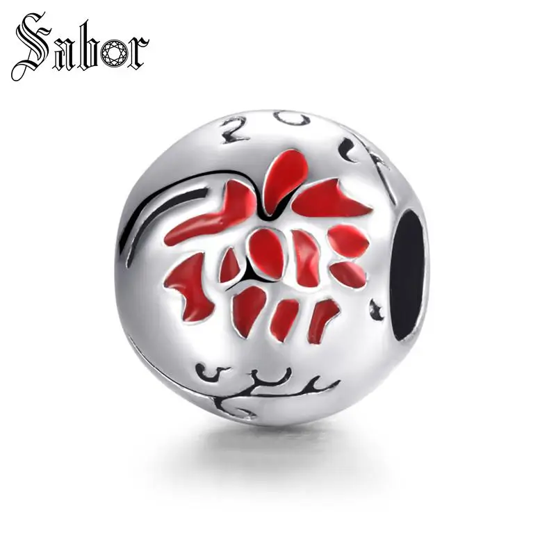 Европейский оригинальный открывающийся браслет с шармами серебряного цвета