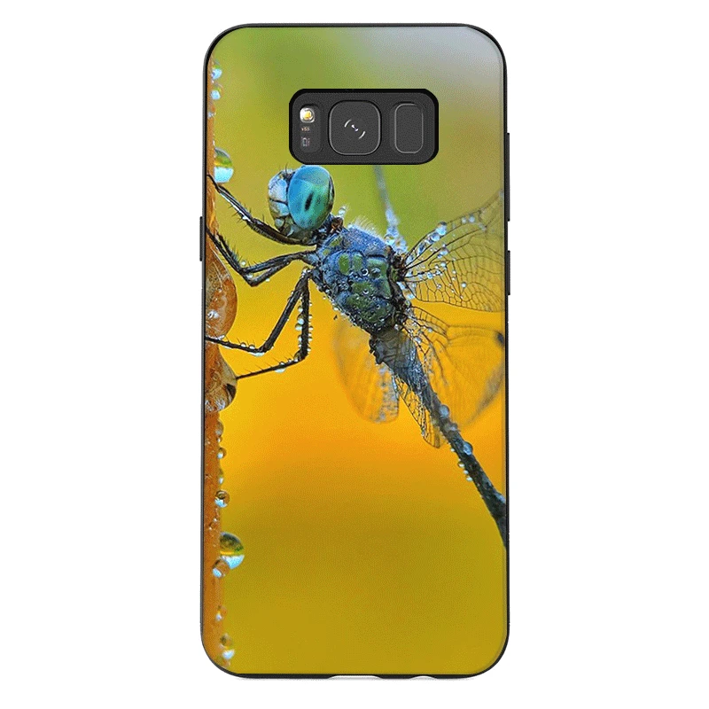 Силиконовый чехол для мобильного телефона с изображением стрекозы Samsung Galaxy A3 A5 A6
