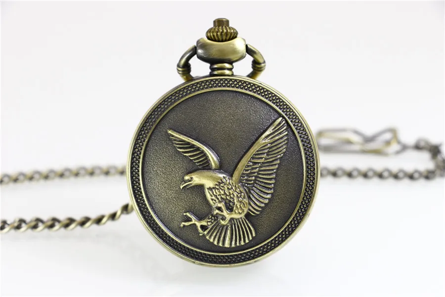 PB169 НОВЫЕ антикварные карманные часы с орлиным узором ожерелье подвеской Hawk