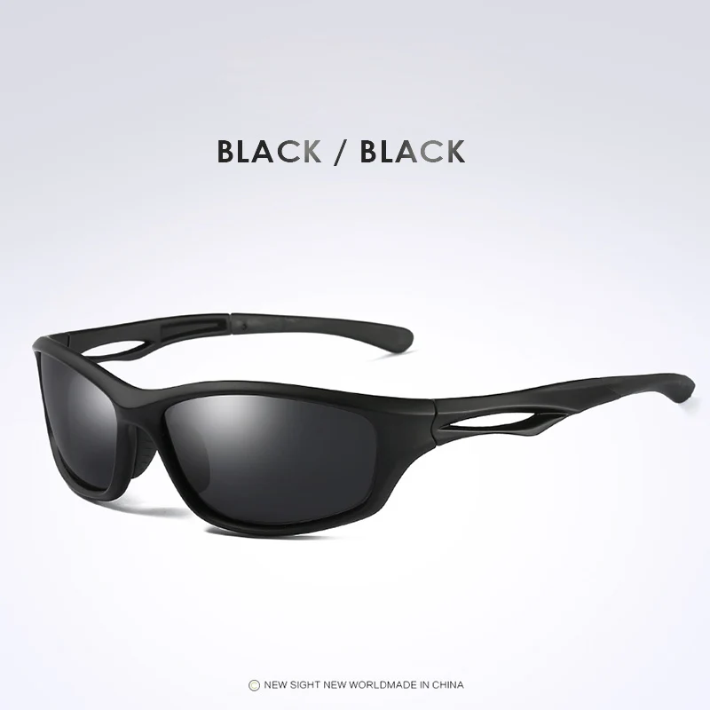 black-black Мужские поляризованные солнцезащитные очки TR90, оправа для улицы, Тактические Солнцезащитные очки для вождения, мужские брендовые дизайнерские военные очки gafas de sol hombre - Цвет линз: black-black