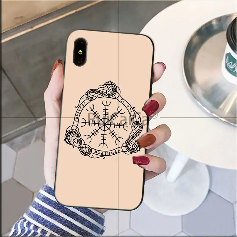 A7 Ruicaica Viking Vegvisir Odin нордический ТПУ мягкий силиконовый черный чехол для телефона для iPhone X XS MAX 6 6S 7 7plus 8 8Plus 5 5S XR - Цвет: A7