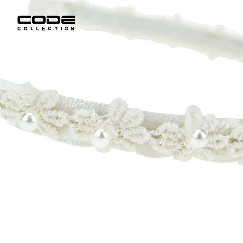 

White Lace Flower Headbands Handmade Simulated Pearl Hairbands Fashion Ladies Girl Hair Accessories Cute Girl Head Hoop