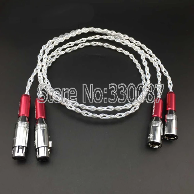 

1.5meter One Pair 5NOCC Silver Plated XLR Interconnect Analog Cable Gold HI-END